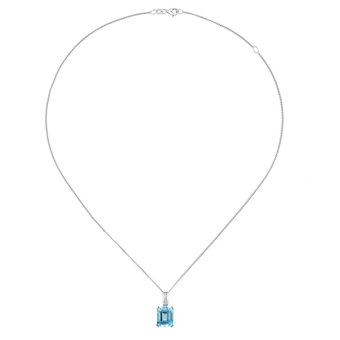 Amore Silver Blue Topaz Necklace