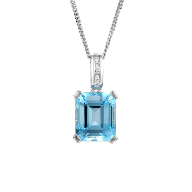 Amore Silver Blue Topaz Necklace