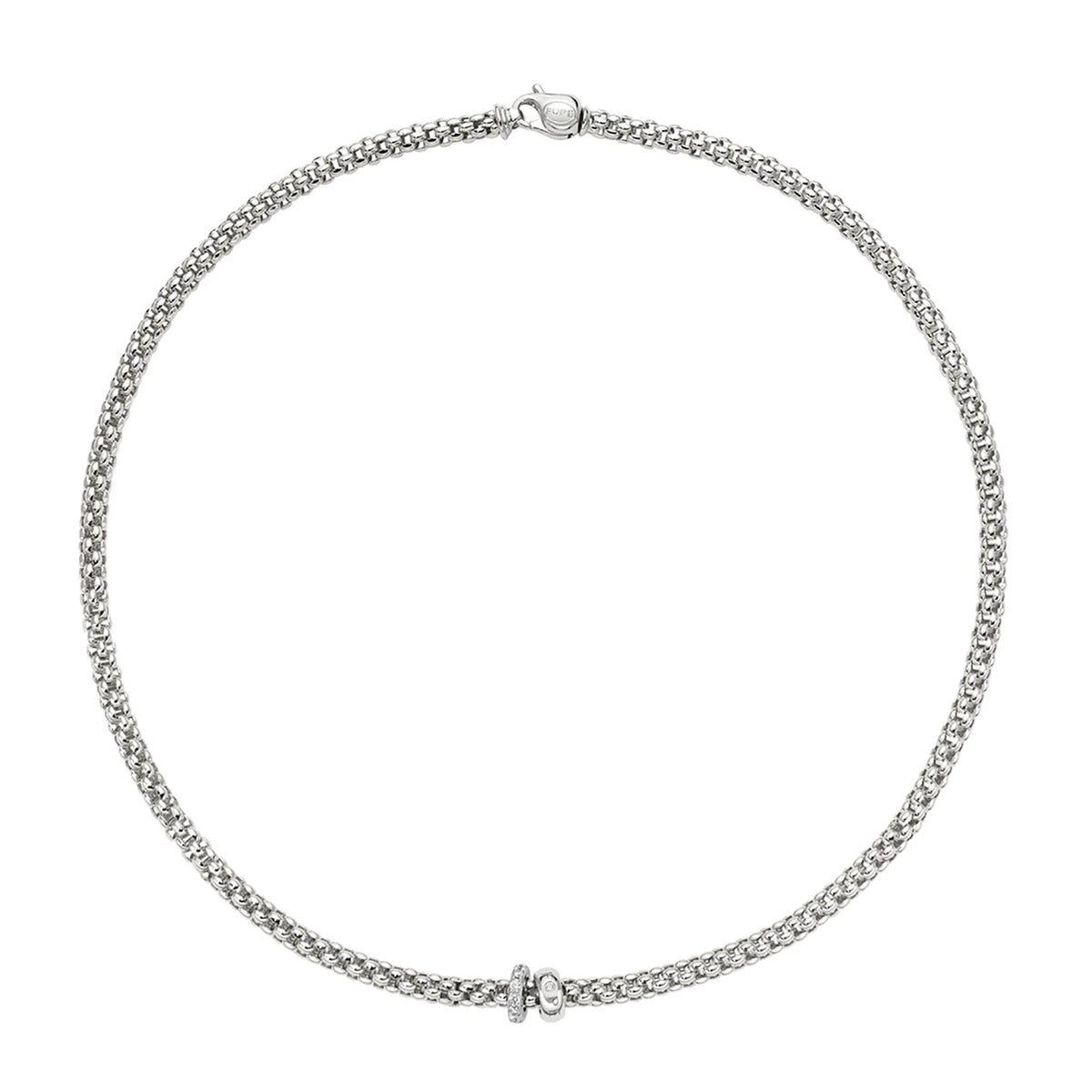 FOPE Flex'it Solo 18ct White Gold 0.29ct Diamond Set Necklace 43cm - Michael Jones Jeweller