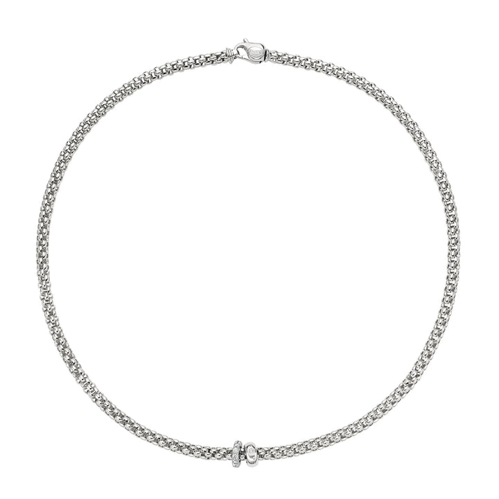 FOPE Flex'it Solo 18ct White Gold 0.29ct Diamond Set Necklace 43cm