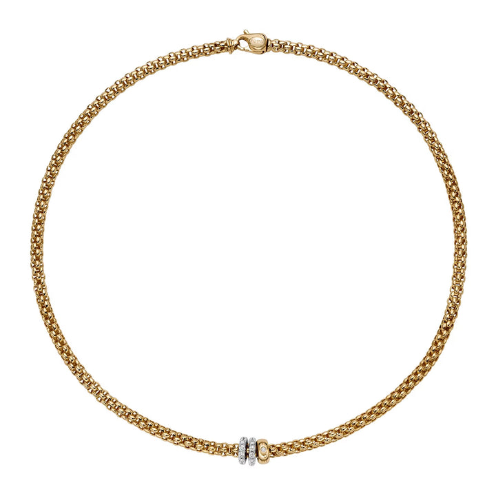 FOPE Flex'it Solo 18ct Yellow Gold 0.56ct Diamond Set Necklace 43cm - Michael Jones Jeweller