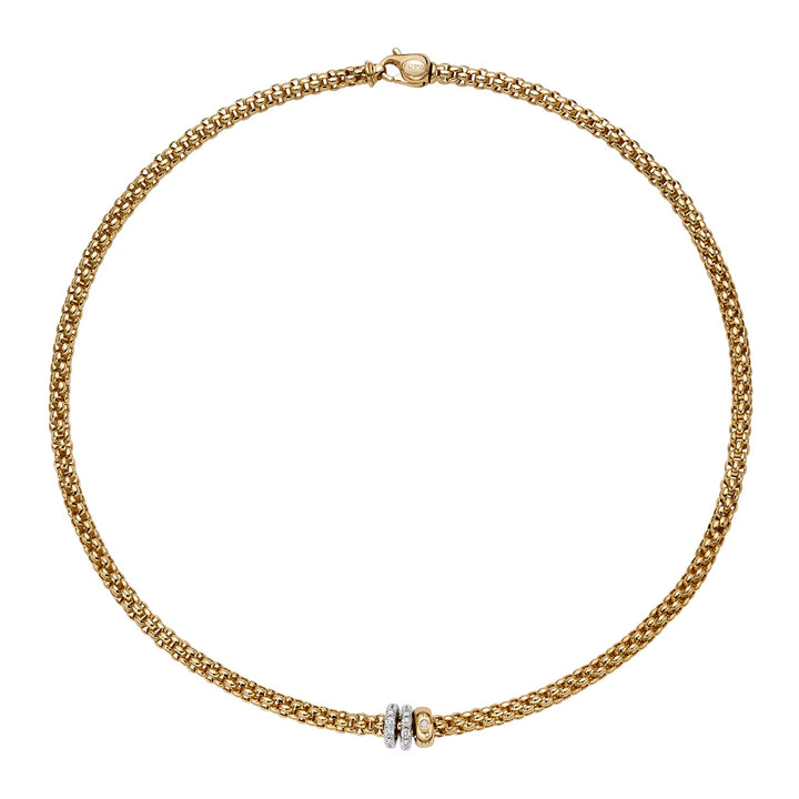 FOPE Flex'it Solo 18ct Yellow Gold 0.56ct Diamond Set Necklace 43cm