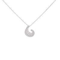 Diamond Set 18ct White Gold Wave Pendant - Michael Jones Jeweller