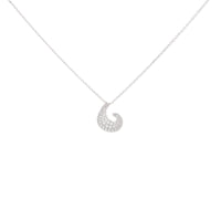 Diamond Set 18ct White Gold Wave Pendant - Michael Jones Jeweller