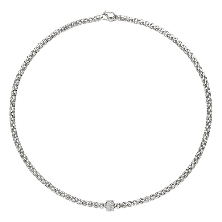 FOPE Flex'it Solo 18ct White Gold 0.29ct Diamond Set Necklace 43cm