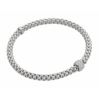 FOPE Flex'it Solo 18ct White Gold 0.29ct Diamond Set Bracelet Medium - Michael Jones Jeweller
