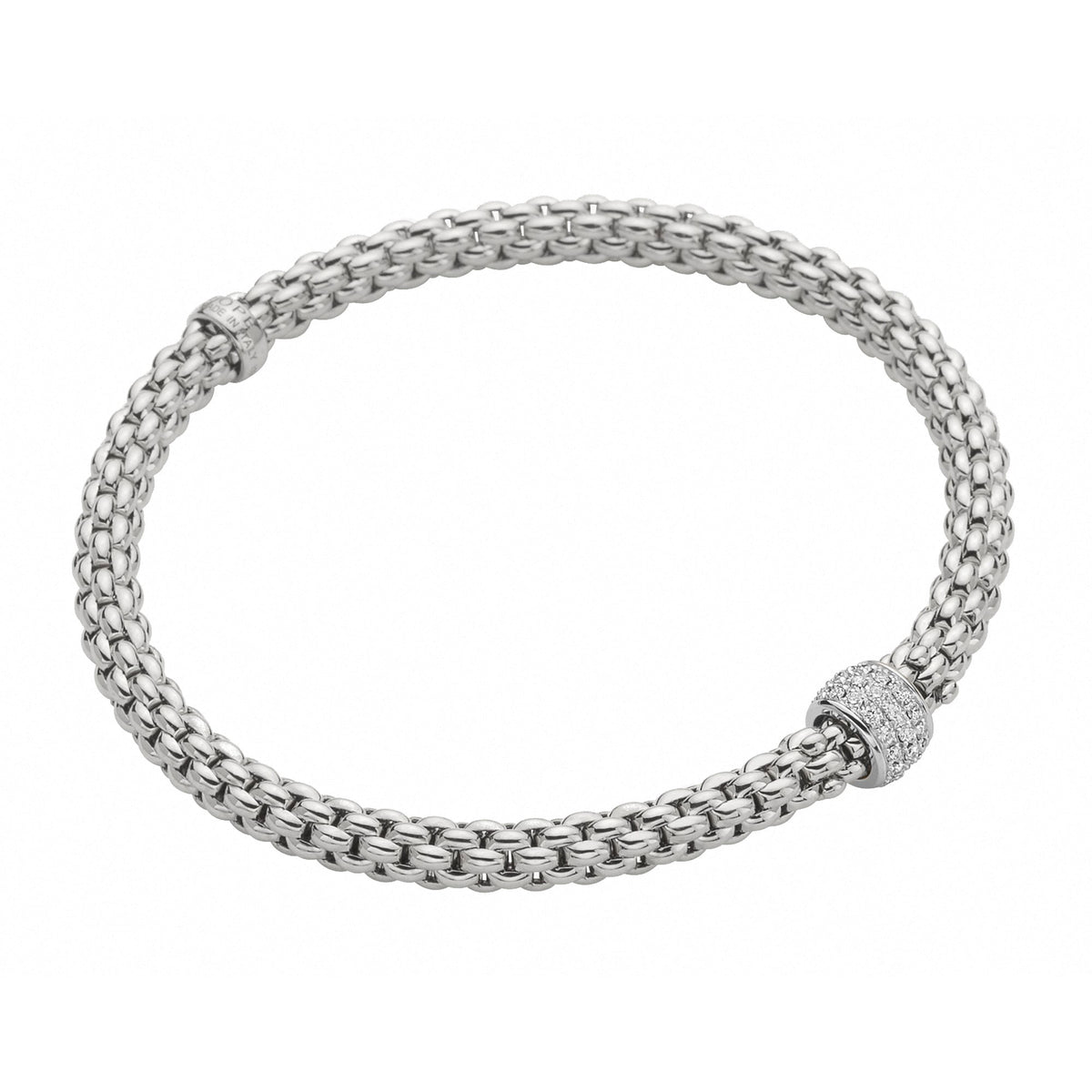 FOPE Flex'it Solo 18ct White Gold 0.29ct Diamond Set Bracelet Medium - Michael Jones Jeweller