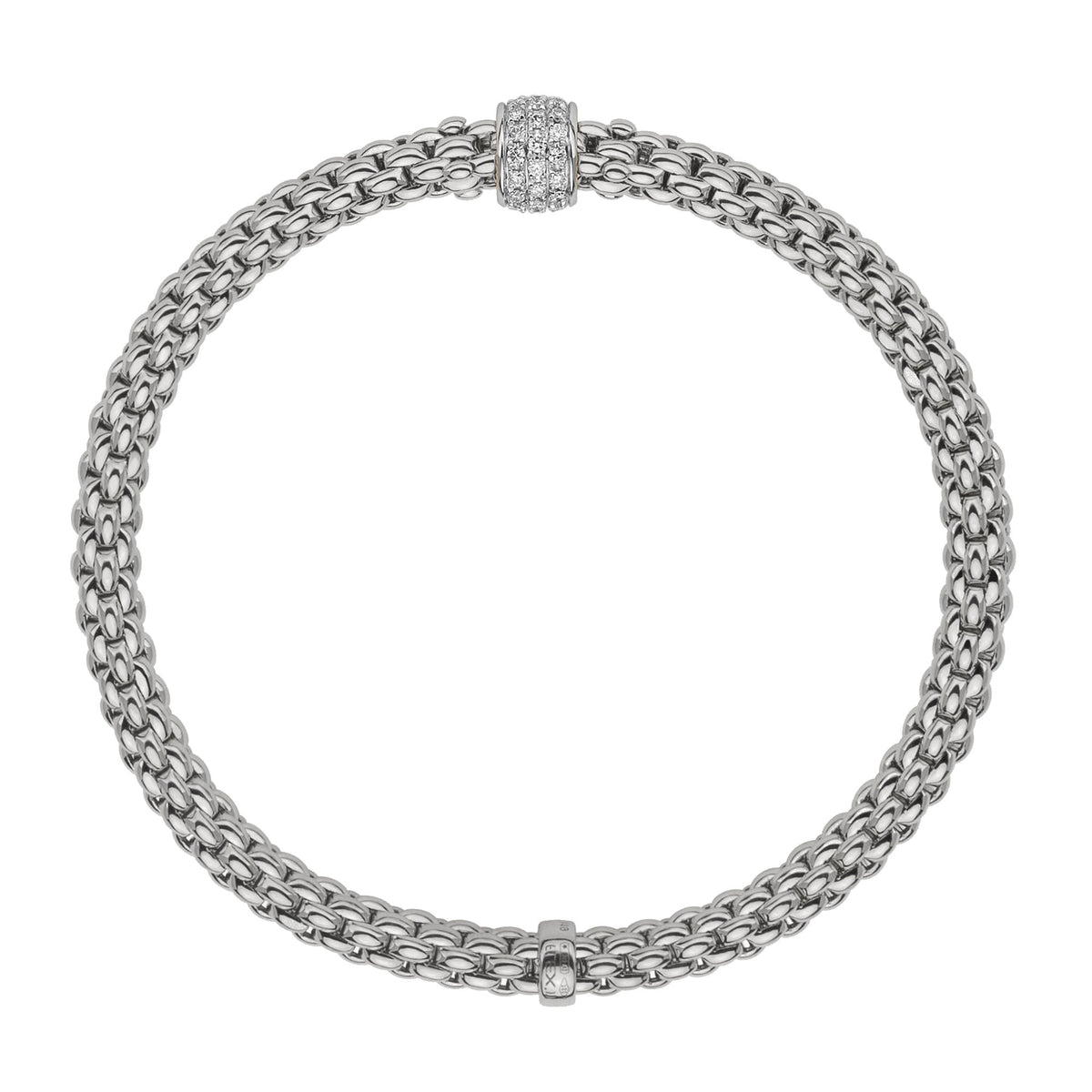 FOPE Flex'it Solo 18ct White Gold 0.29ct Diamond Set Bracelet Medium - Michael Jones Jeweller