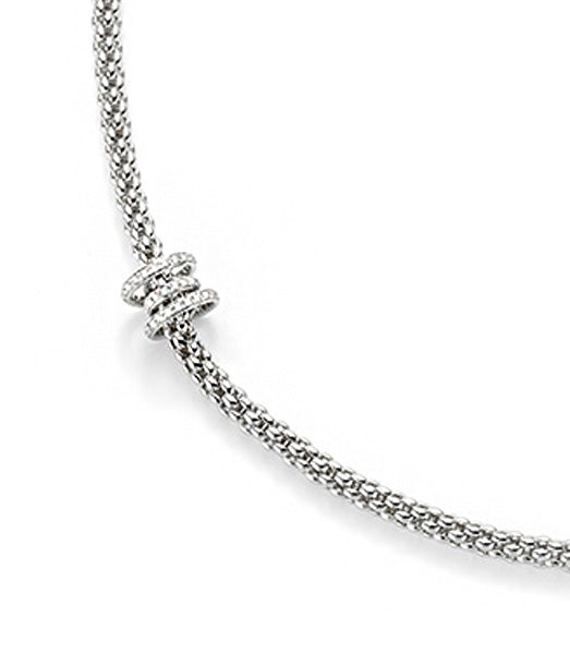 FOPE Solo 18ct White Gold 2.24ct Diamond Set Necklace 90cm