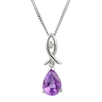 Amore Rain Drop Amethyst Necklace - Michael Jones Jeweller