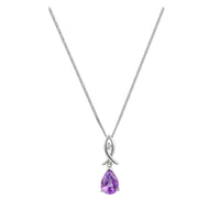 Amore Rain Drop Amethyst Necklace - Michael Jones Jeweller