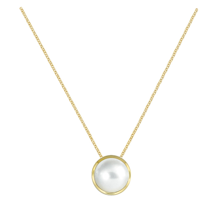 Amore Sphere Freshwater Pearl 8ct Yellow Gold Slider Pendant