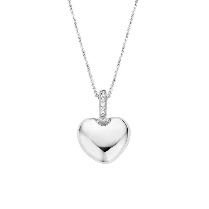 Ti Sento Cubic Zirconia Silver Heart Pendant - Michael Jones Jeweller