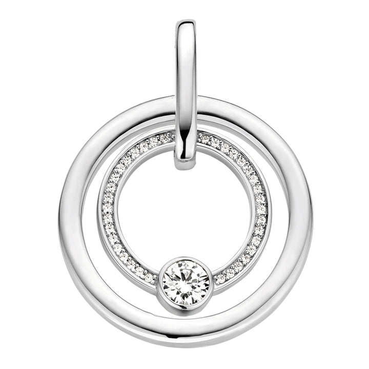Ti Sento Cubic Zirconia Double Circle Pendant - Michael Jones Jeweller