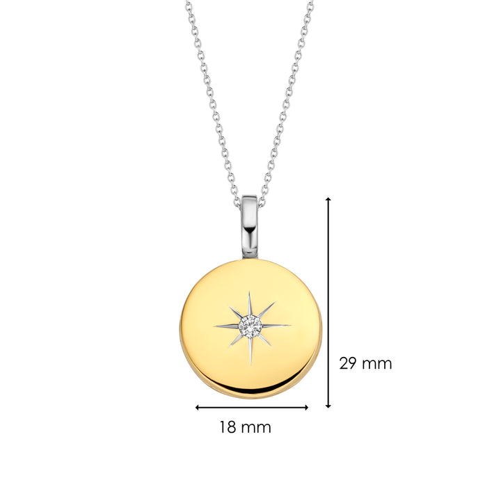 Ti Sento Cubic Zirconia Star Disc Locket