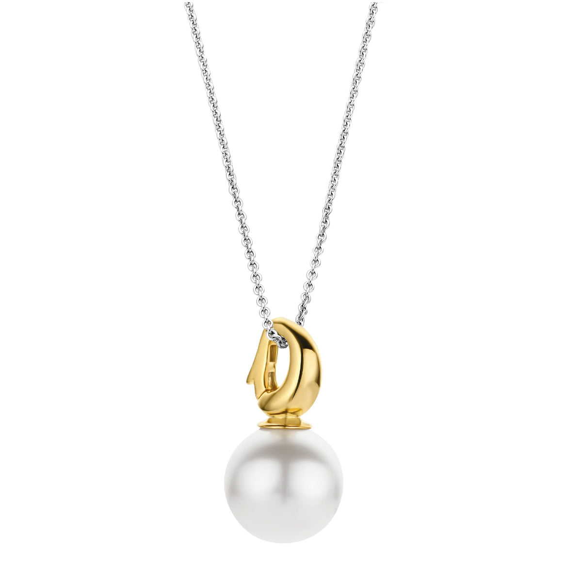 Ti Sento Yellow Gold Plated Pearl White Pendant - Michael Jones Jeweller