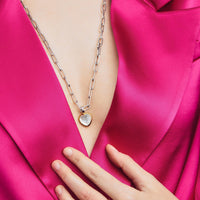 Ti Sento Yellow Gold Plated Mother of Pearl White Stone Heart Pendant - Michael Jones Jeweller