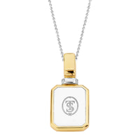 Ti Sento Yellow Gold Plated Malachite Green and Cubic Zirconia Octagonal Pendant - Michael Jones Jeweller