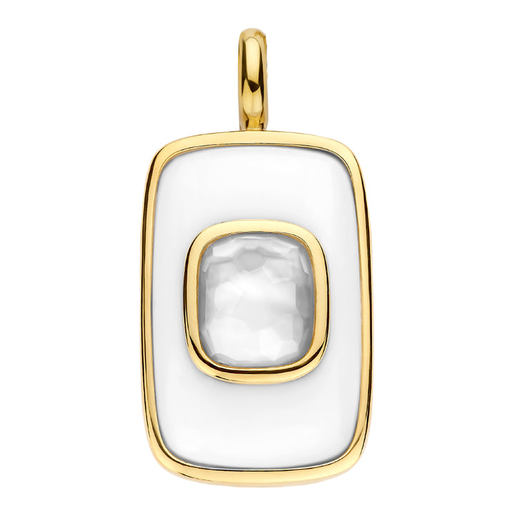 Ti Sento White and Mother of Pearl Yellow Gold Plated Silver Pendant - Michael Jones Jeweller