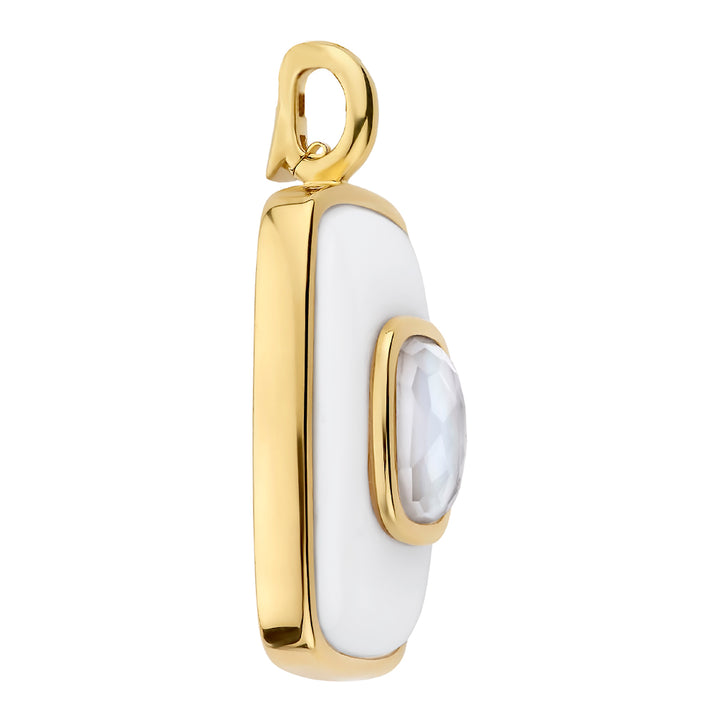 Ti Sento White and Mother of Pearl Yellow Gold Plated Silver Pendant - Michael Jones Jeweller