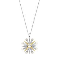 Ti Sento Yellow Gold Plated Cubic Zirconia Pearl White Star Pendant - Michael Jones Jeweller