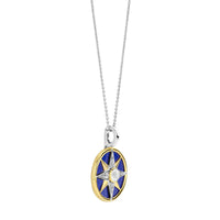 Ti Sento Yellow Gold Plated Cubic Zirconia Lapis Blue Star Pendant