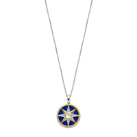 Ti Sento Yellow Gold Plated Cubic Zirconia Lapis Blue Star Pendant