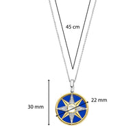 Ti Sento Yellow Gold Plated Cubic Zirconia Lapis Blue Star Pendant