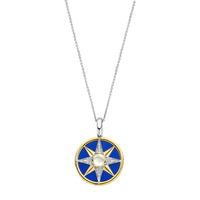 Ti Sento Yellow Gold Plated Cubic Zirconia Lapis Blue Star Pendant - Michael Jones Jeweller