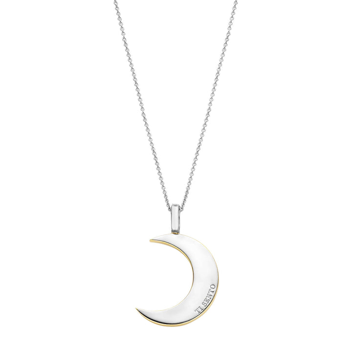 Ti Sento Yellow Gold Plated Mother of Pearl White Moon Pendant - Michael Jones Jeweller
