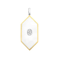Ti Sento Yellow Gold Plated Synthetic Pearl Malachite Green and Amethyst Purple Hexagonal Pendant - Michael Jones Jeweller