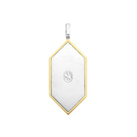Ti Sento Yellow Gold Plated Synthetic Pearl Mother of Pearl White and Nude Pink Hexagonal Pendant - Michael Jones Jeweller