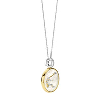 Ti Sento Yellow Gold Plated Mother of Pearl Cubic Zirconia Zodiac Aquarius Pendant - Michael Jones Jeweller