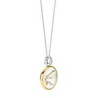 Ti Sento Yellow Gold Plated Mother of Pearl Cubic Zirconia Zodiac Aquarius Pendant - Michael Jones Jeweller