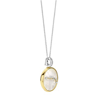 Ti Sento Yellow Gold Plated Mother of Pearl Cubic Zirconia Zodiac Aries Pendant
