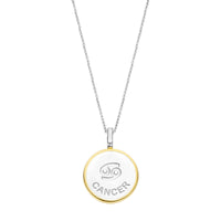 Ti Sento Yellow Gold Plated Mother of Pearl Cubic Zirconia Zodiac Cancer Pendant - Michael Jones Jeweller