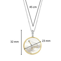 Ti Sento Yellow Gold Plated Mother of Pearl Cubic Zirconia Zodiac Cancer Pendant