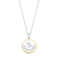 Ti Sento Yellow Gold Plated Mother of Pearl Cubic Zirconia Zodiac Capricorn Pendant - Michael Jones Jeweller