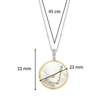 Ti Sento Yellow Gold Plated Mother of Pearl Cubic Zirconia Zodiac Capricorn Pendant