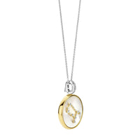 Ti Sento Yellow Gold Plated Mother of Pearl Cubic Zirconia Zodiac Gemini Pendant