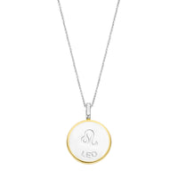 Ti Sento Yellow Gold Plated Mother of Pearl Cubic Zirconia Zodiac Leo Pendant - Michael Jones Jeweller