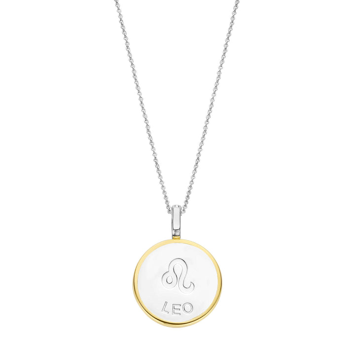 Ti Sento Yellow Gold Plated Mother of Pearl Cubic Zirconia Zodiac Leo Pendant - Michael Jones Jeweller