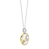 Ti Sento Yellow Gold Plated Mother of Pearl Cubic Zirconia Zodiac Leo Pendant - Michael Jones Jeweller