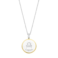 Ti Sento Yellow Gold Plated Mother of Pearl Cubic Zirconia Zodiac Libra Pendant - Michael Jones Jeweller