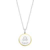 Ti Sento Yellow Gold Plated Mother of Pearl Cubic Zirconia Zodiac Libra Pendant - Michael Jones Jeweller