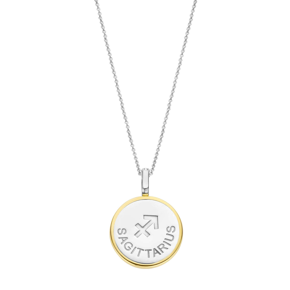 Ti Sento Yellow Gold Plated Mother of Pearl Cubic Zirconia Zodiac Sagittarius Pendant - Michael Jones Jeweller