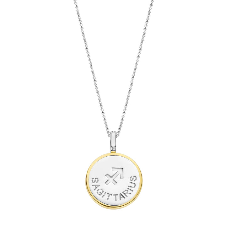 Ti Sento Yellow Gold Plated Mother of Pearl Cubic Zirconia Zodiac Sagittarius Pendant 6826SA