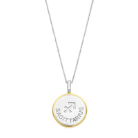 Ti Sento Yellow Gold Plated Mother of Pearl Cubic Zirconia Zodiac Sagittarius Pendant - Michael Jones Jeweller