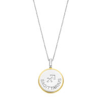 Ti Sento Yellow Gold Plated Mother of Pearl Cubic Zirconia Zodiac Sagittarius Pendant