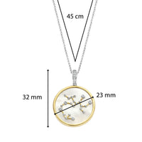 Ti Sento Yellow Gold Plated Mother of Pearl Cubic Zirconia Zodiac Sagittarius Pendant